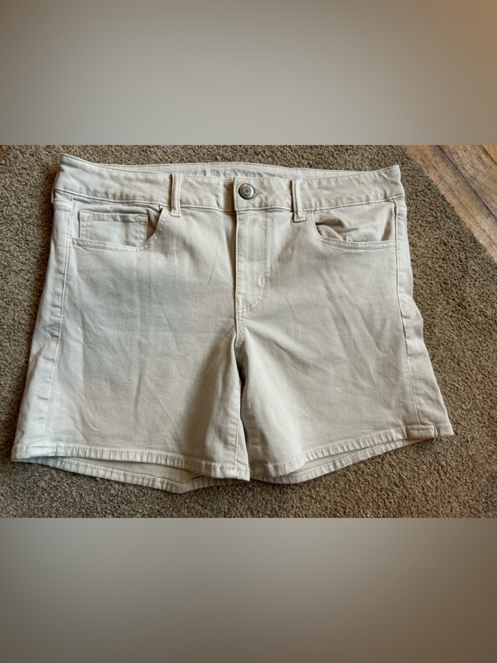 American Eagle Outfitters Cream Casual Denim Shorts